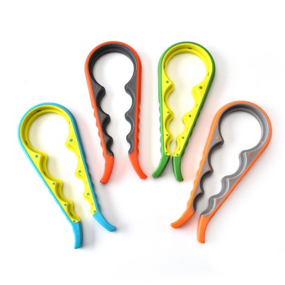 Home kitchen gadgets 4in 1 plastic twist multi jar opener bottle opener