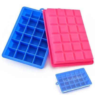 FDA Standard silicone ice cube trays with lids easy release Ice trays